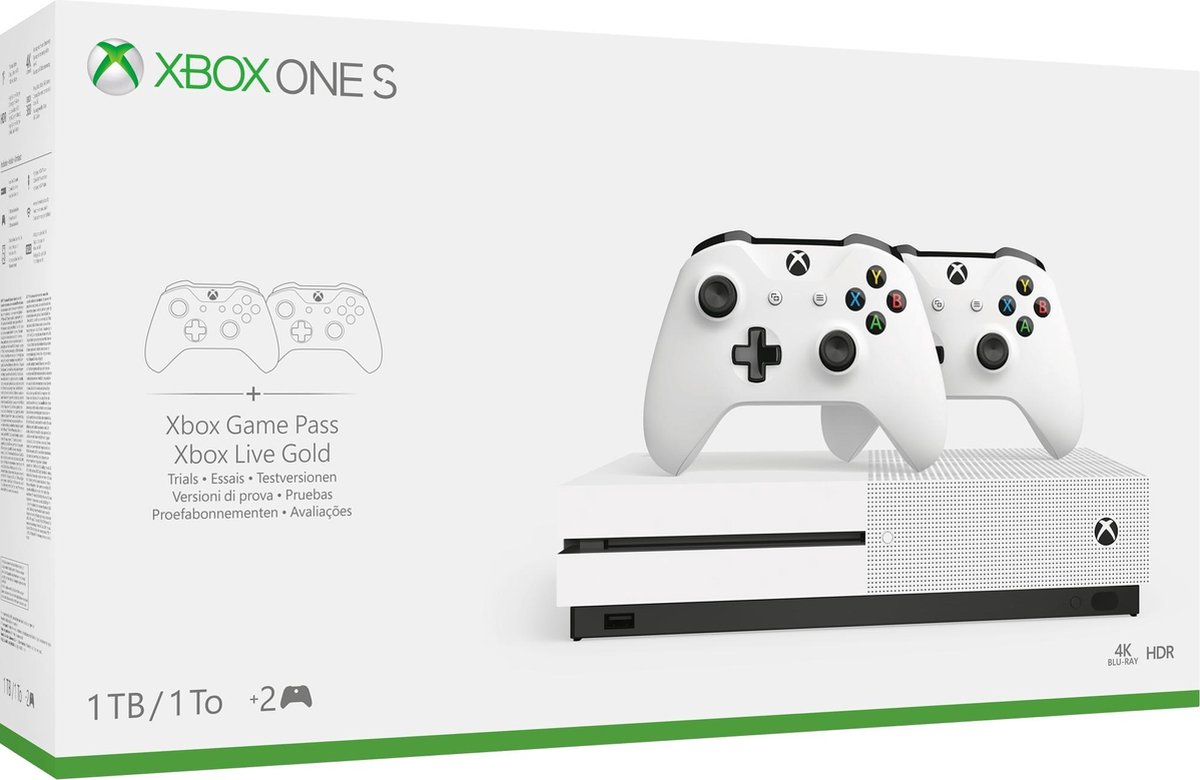 koolstof ventilatie Teken een foto Xbox One S console 1 TB + tweede controller | bol.com