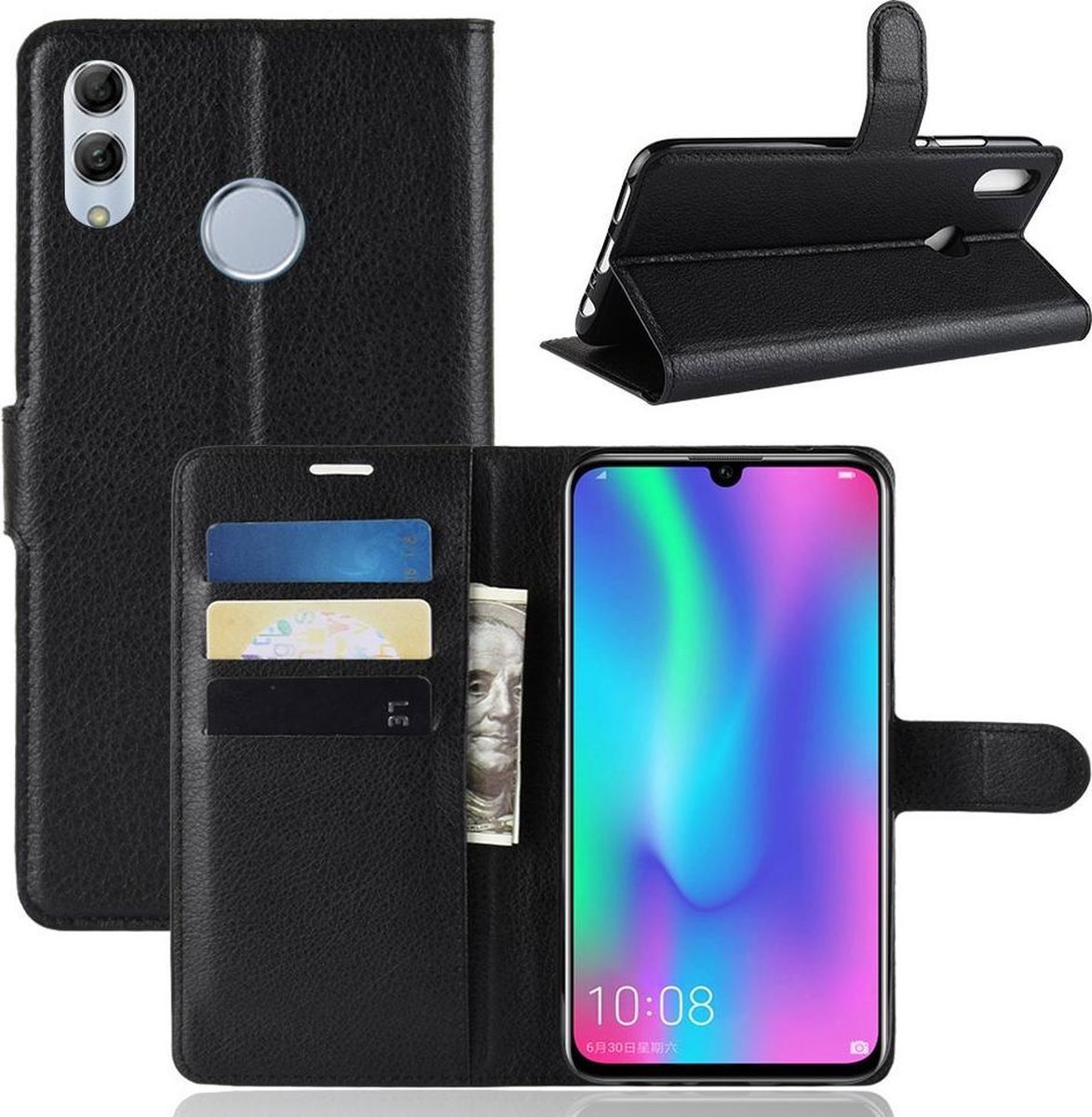 Book Case - Geschikt voor Huawei P Smart 2019 / Honor 10 Lite Hoesje - Zwart