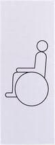 Aluminium deurbordje pictogram: invaliden toilet WC | 5 jaar garantie | Zelfklevend | 130x50x0,5 mm