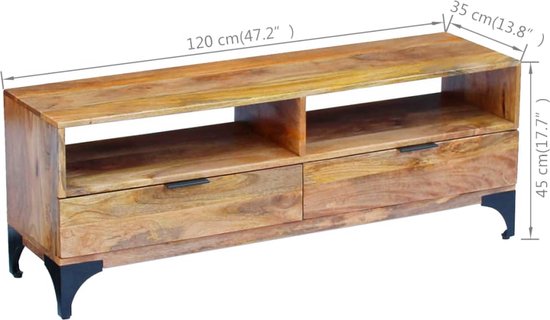 vidaXL - Tv-meubel - 120x35x45 - cm - mangohout