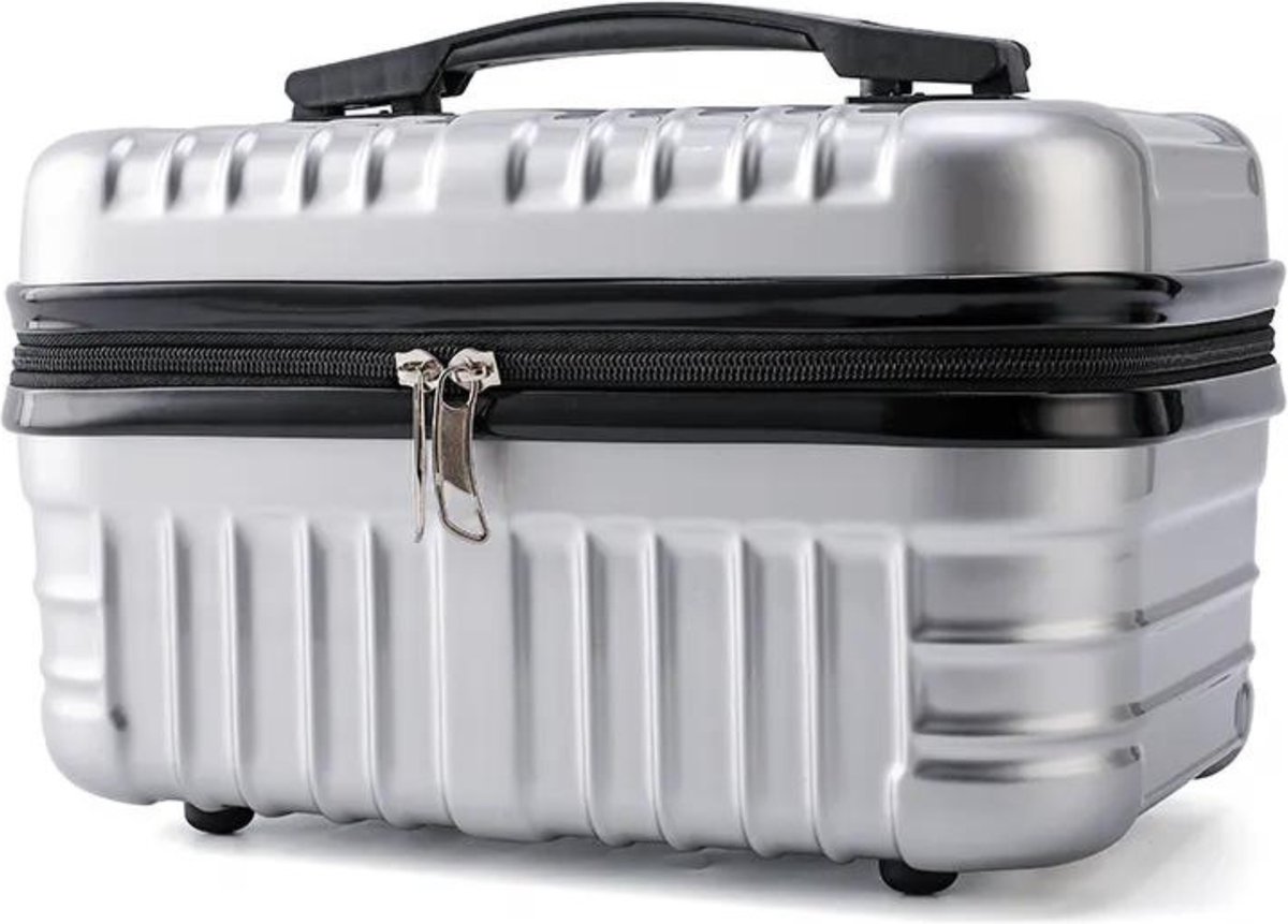 Pazzo Goods Bellezza Make Up Koffer – Beautycase / Cosmetica Koffer – Travel Organizer Handbagage – Zilver – 34x23x20 cm