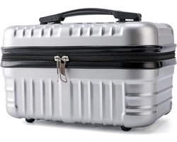 Pazzo Goods Bellezza Make Up Koffer – Beautycase / Cosmetica Koffer – Travel Organizer Handbagage – Zilver – 34x23x20 cm