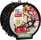 Oneiro’s luxe Micro Cluster met Haspel - 750 LED - 15 meter - met timer - extra warm wit - kerst – clusterverlichting- feestdagen - winter - verlichting - binnen - buiten – sfeer