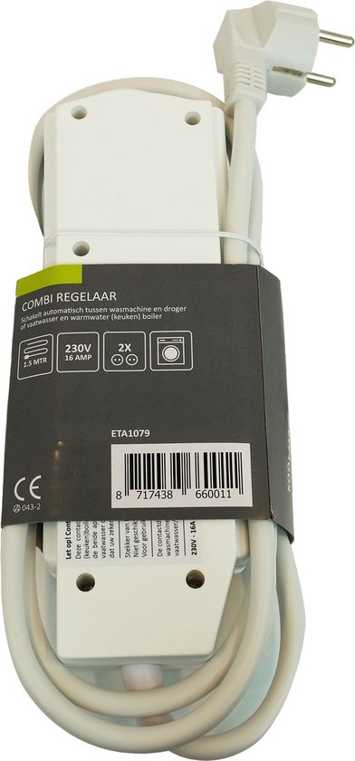 Beveiliging combischakelaar 3500W, 16A 230V wasmachine en droger