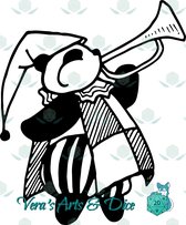 Stadsomroeper Panda Sticker - Dieren in het Dagelijks Leven | Vera's Arts & Dice | Schattige Stickers - Handgemaakte Stickers - Journaling - Bullet Journal - Scrapbooking - Leuke Stickers - Laptop Sticker - Telefoon Sticker