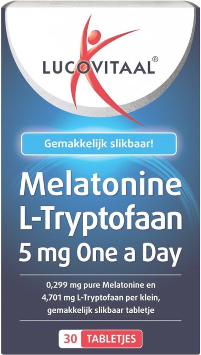 Lucovitaal Melatonine L-Tryptofaan 5mg One a Day Voedingssupplement - 30 tabletten - Lucovitaal