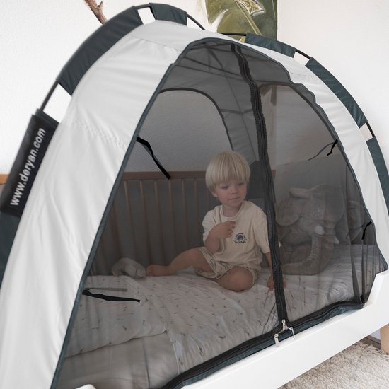 Deryan Bedtent Klamboe - 200x90cm - Hoogste kwaliteit Muggennet Muskietennet 1mm gaas - Silver