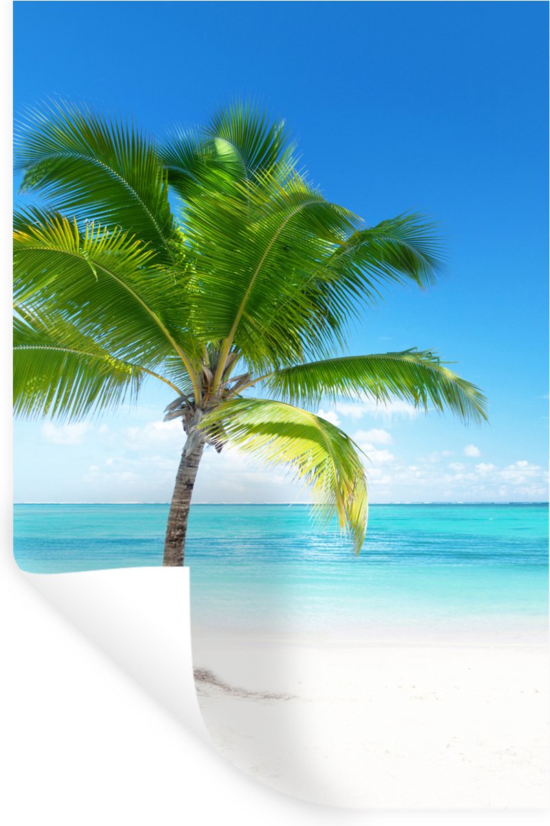 Muurstickers - Sticker Folie - Palmboom - Strand - Zee - Zomer - 80x120 cm - Plakfolie - M