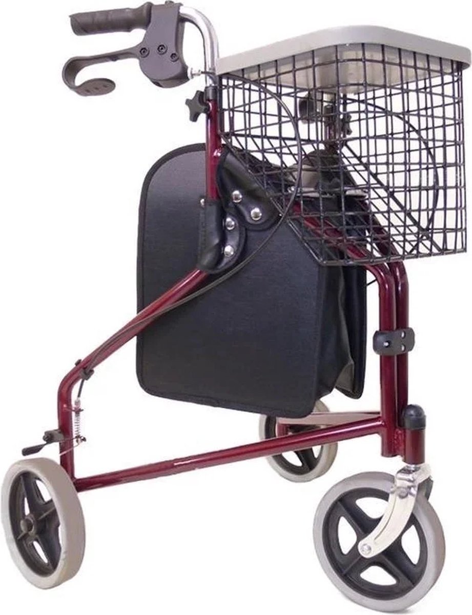 Rollator Tri-Walker - Inclusief mandje en tas - Makkelijk opvouwbaar