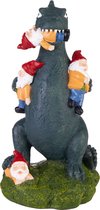 BRUBAKER Figurine de Jardin Dragon Eats Nains de jardin - Monster Anti Gnome - Figurine de Jardin Amusante - Décoration Résistante aux Intempéries pour Jardin et Camping - Décoration de jardin Extérieur - 24 cm de Haut