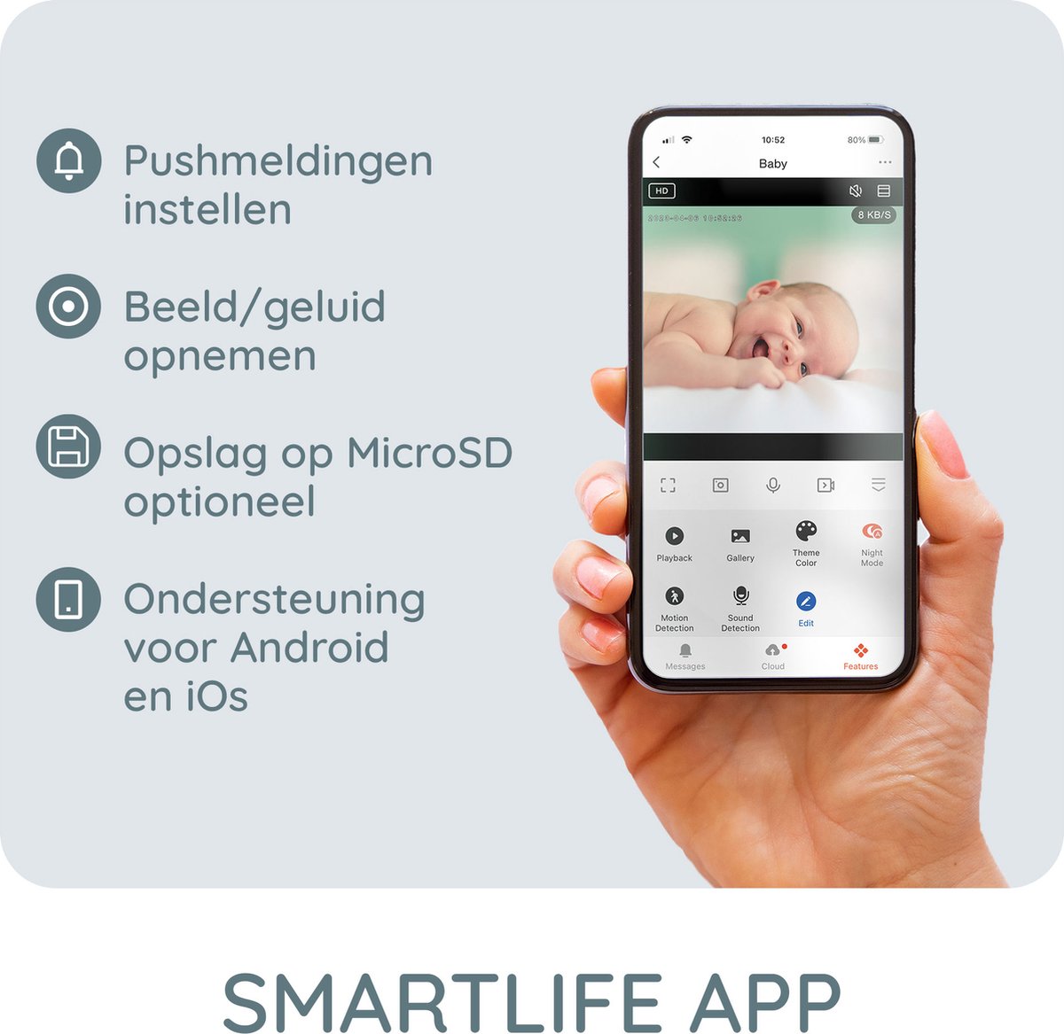 Alecto Wifi Babyfoon met Camera en App - afbeelding 3