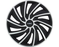 WRC Wieldoppen 15 inch - zilver/zwart - 4st