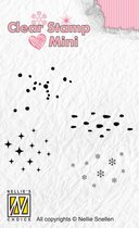 MAFS013 Mini stempel clearstamp - Nellie Snellen - Various sterren puntjes sneeuw - textuur