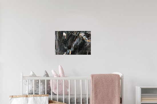 Stickers muraux - Film autocollant - Marbre - Zwart - Or - Motif - 30x20 cm - Film adhésif - Stickers muraux muraux Chambre d'enfant - Papier peint autocollant - Papier peint autocollant - Film autocollant
