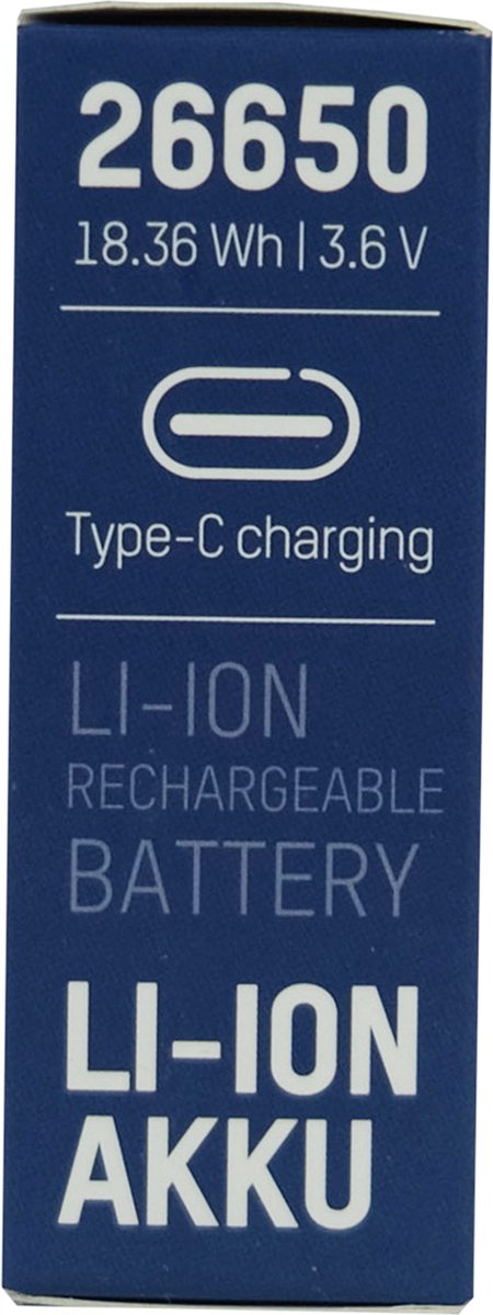 ANSMANN Pile rechargeable Li-ion 26650 avec USB-C femelle