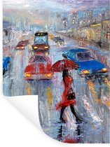 Stickers muraux - Film autocollant - Peinture - Peinture à l'huile - Voiture - Passage piéton - 60x80 cm - Film adhésif - Stickers muraux Chambre d'enfant - Papier peint autocollant - Papier peint autocollant - Film autocollant