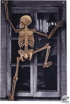 Décoration de fenêtre Halloween Squelette grimpant 120 x 80 cm