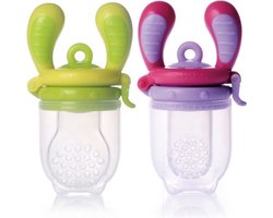 KidsMe Food Feeder fruitspeen & sabbelzakje voor baby Double Pack.