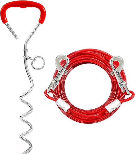 Hondenketting, 118 cm hondenkettinglijn, metalen ketting, hondenketting, kettinglijn voor honden, hondenketting, hondenketting, metalen riem - zwart zilver
