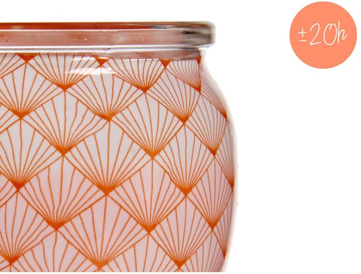 Geurkaars Melon Groen Oranje Glas Was Kristal