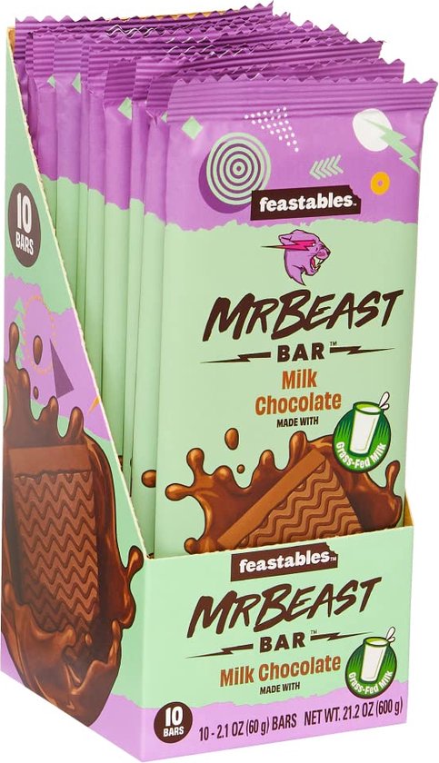 Tablette de chocolat Feastables MrBeast Milk Chocolate - Contient
