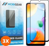 Mobigear - Screenprotector geschikt voor Xiaomi Redmi 10C Glazen | Mobigear Premium Screenprotector - Case Friendly - Zwart (3-Pack)
