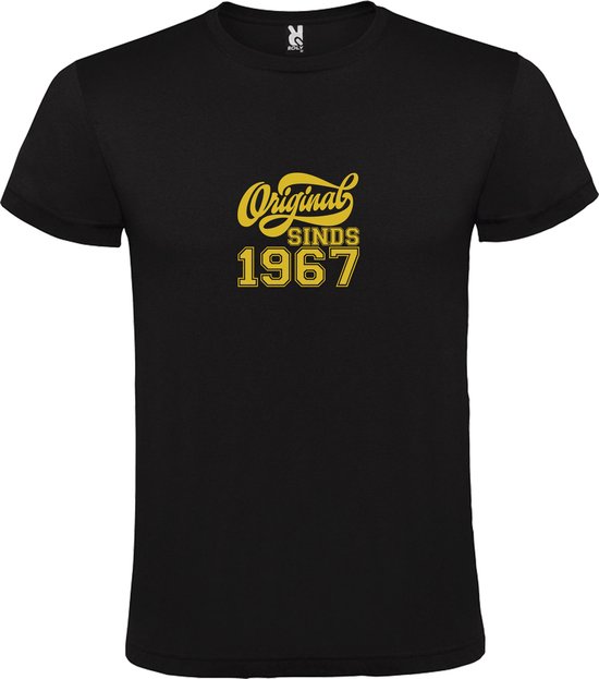 T-Shirt Zwart avec Image «Original Since 1967 » Or Taille L