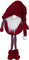 Decoratie gnome/kabouter pop - H55 cm - rood - lange benen - kerstman pop