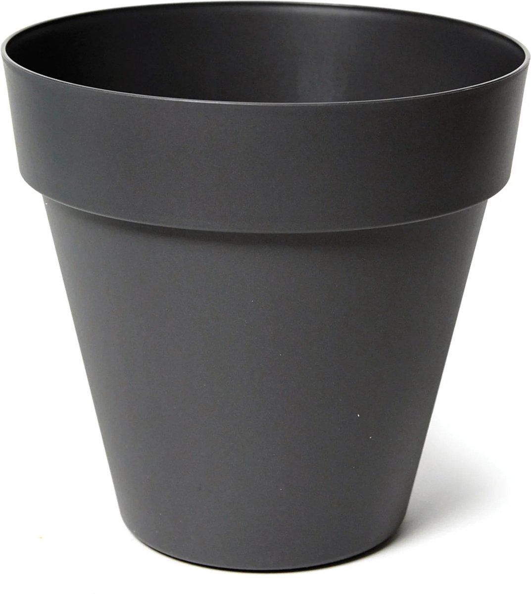 Mega Collections Plantenpot / bloempot - kunststof - zwart - binnen/buiten - D20 x H17 cm