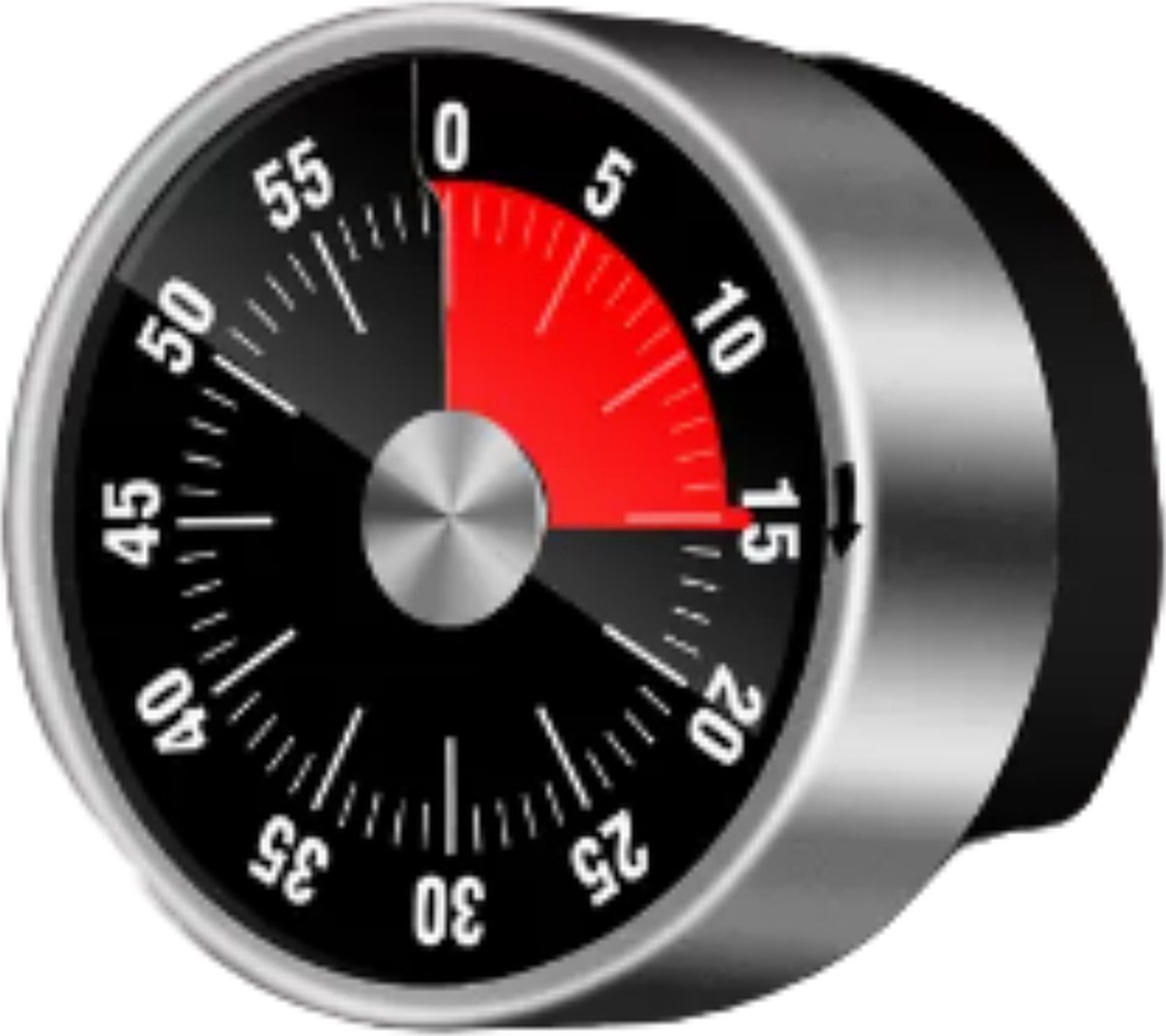 Kookwekker Analoog - Zwart Rond - Timer Mechanisch