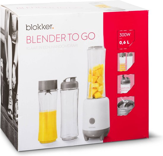 Accessoires & extra functies - Blokker 0 - Blokker Blender To-Go - Smoothie Maker 0,6L - Wit