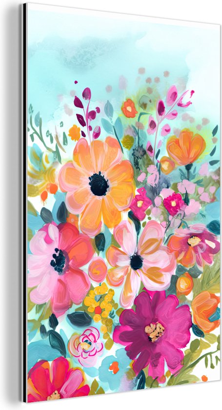 Décoration murale Métal - Aluminium Peinture Industriel - Fleurs - Tableau - Nature - Botanique - 20x30 cm - Dibond - Photo sur aluminium - Décoration murale industrielle - Pour le salon/chambre