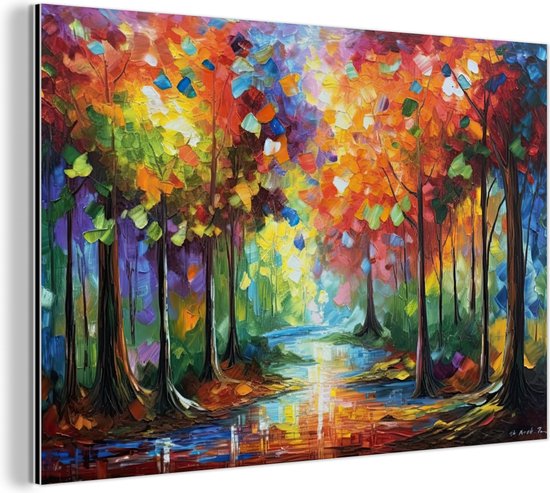 Décoration murale Métal - Peinture Aluminium Industriel - Paysage - Forêt - Couleurs - Nature - 60x40 cm - Dibond - Photo sur aluminium - Décoration murale industrielle - Pour le salon/chambre
