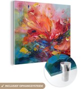 MuchoWow® Peinture sur Verre - Peinture à l'Huile - Art - Abstrait - Coloré - 90x90 cm - Peintures sur Verre Acrylique - Photo sur Glas