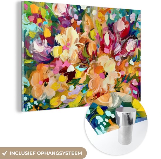 MuchoWow© Canvas Schilderij 60x40 cm Kamer Decoratie Woonkamer Schilderijen Slaapkamer Room Decor Wanddecoratie Wall Art Painting Kunst - Levensboom
