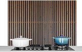 Spatscherm keuken 120x80 cm - Kookplaat achterwand Vintage - Hout - Design - Structuur - Muurbeschermer - Spatwand fornuis - Hoogwaardig aluminium