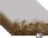 Set de table - Napperons plastique - Marbre - Or - Marron - Texture - Aspect marbre - 45x30 cm - 6 pièces - Résistant à la chaleur - Antidérapant - Sous-couche - Amovible