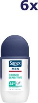 6x Sanex Deo Roll-on Men - Dermo Sensitive 50 ml
