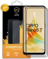 2-Pack Oppo Reno8 T Screenprotectors - MobyDefend Screensaver Met Zwarte Randen - Gehard Glas - Glasplaatjes Geschikt Voor Oppo Reno8 T