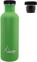 RVS fles Basic Steel Bottle 750ml Plastic Cap - Groen