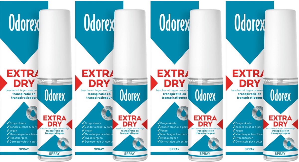 Goedkoopste Odorex Extra Dry Pompspray - Voordeelverpakking 4 x 30 ml
