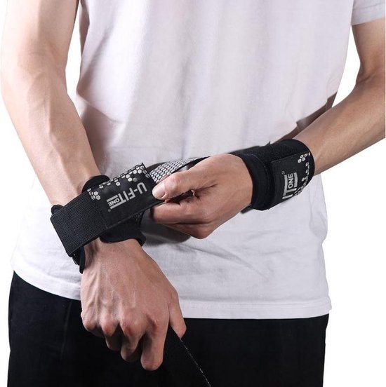 U Fit One Zilver Lifting Straps - Deadlift straps - Powerlifting - Fitness Straps - Wrist support - Bodybuilding - Padded straps - Crossfit