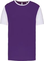 Tweekleurig herenshirt jersey met korte mouwen 'Proact' Purple/White - XXL