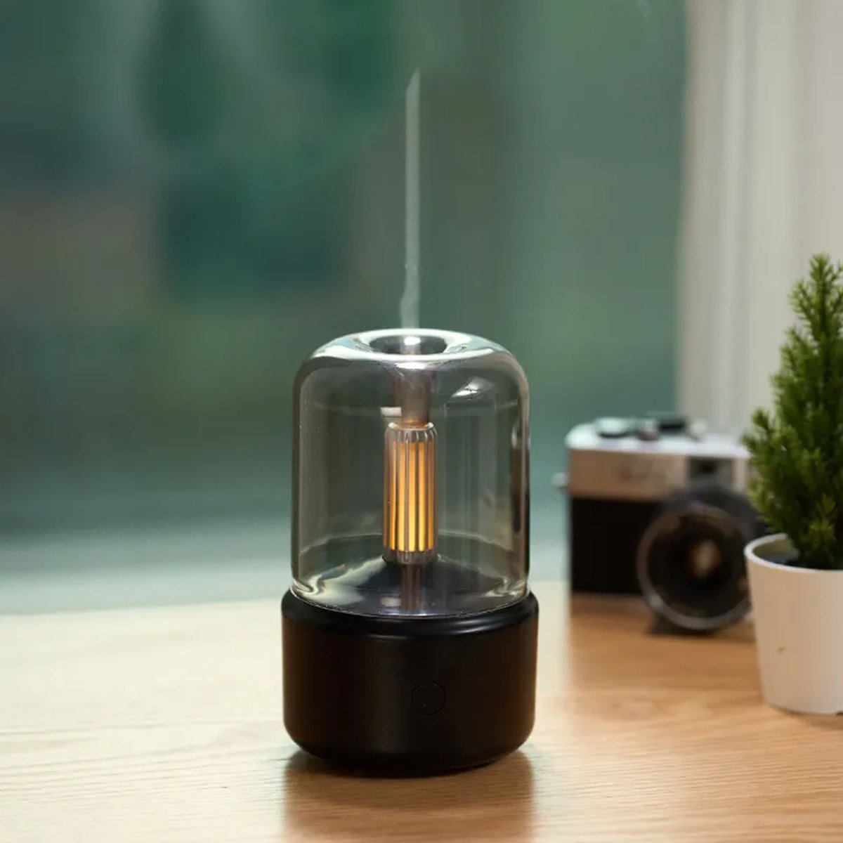 Aroma Diffuser Pink. Etherische Olie Verstuiver - Luchtbevochtiger - Industrieel design - Difuser lamp - Difuser met lamp - Sfeervolle LED verlichting - upbreathing Aromadiffuser - Ultrasoon - Vernevelaar - Geur verspreider — cadeau in Wonen & Interieur - foto 6