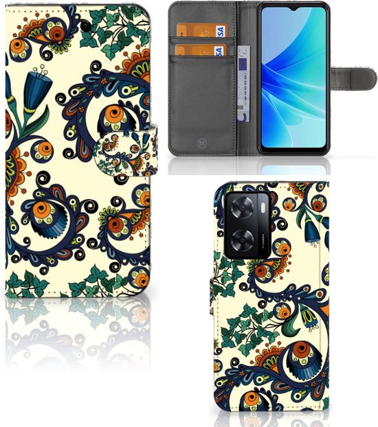 Coque avec pour PPO A57 | A57s | A77 4G Portefeuille Baroque Fleur