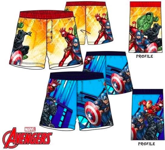 Marvel Avengers zwemshort - Geel - rood Maat 104/4 jaar