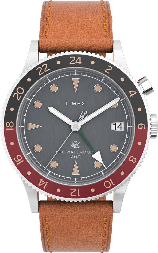 Timex Traditional TW2V74000 Horloge - Leer - Bruin - Ø 40 mm