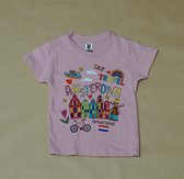 T-shirt rose Amsterdam travel enfant | Taille 128