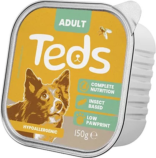 12x150 gr Teds insect based adult all breeds alu hondenvoer