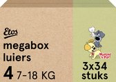 Etos Woezel & Pip Luiers Maxi Maat 4 - 7-18 kg - Megabox - 102 stuks